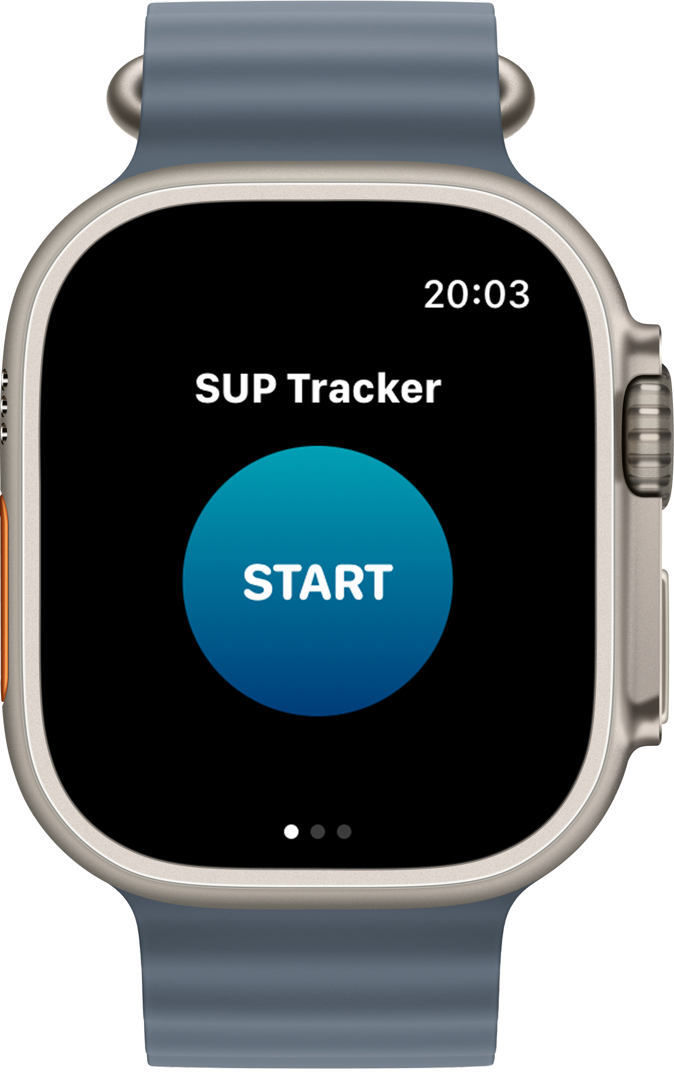 SUP Tracker Apple Watch start screen